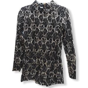 AGAIN Shorts Romper Black Lace‎